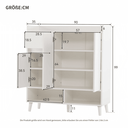 Sapateira - 7 compartimentos e 1 gaveta - com prateleiras reguláveis - Branco Sapateira - 7 compartimentos e 1 gaveta - com prateleiras reguláveis - Branco