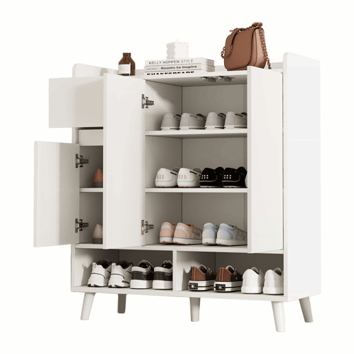 Sapateira - 7 compartimentos e 1 gaveta - com prateleiras reguláveis - Branco Sapateira - 7 compartimentos e 1 gaveta - com prateleiras reguláveis - Branco
