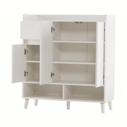 Sapateira - 7 compartimentos e 1 gaveta - com prateleiras reguláveis - Branco Sapateira - 7 compartimentos e 1 gaveta - com prateleiras reguláveis - Branco
