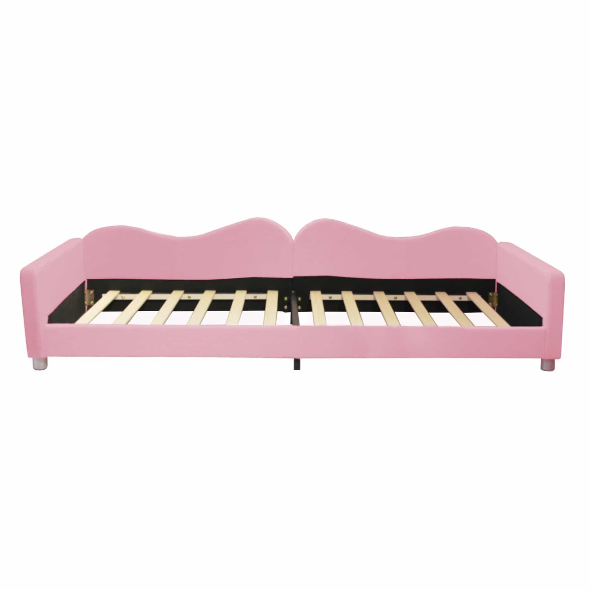 Sofá cama de 90x200 cm en tejido de rizo francés - con somier - rosa