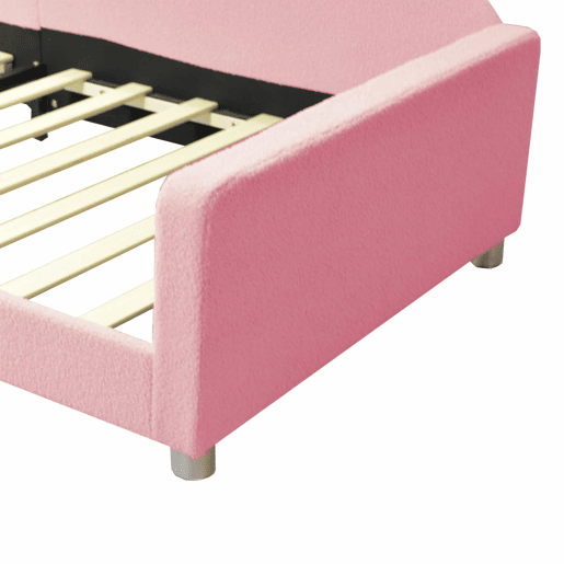 Sofá-cama 90x200 cm em tecido felpudo francês - com estrado de molas - Rosa Sofá-cama 90x200 cm em tecido felpudo francês - com estrado de molas - Rosa