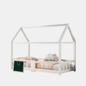 Cabine-cama 90x200 cm em madeira maciça - com ardósia - Branco