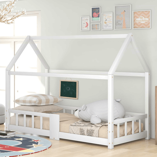 Cabine-cama 90x200 cm em madeira maciça - com ardósia - Branco