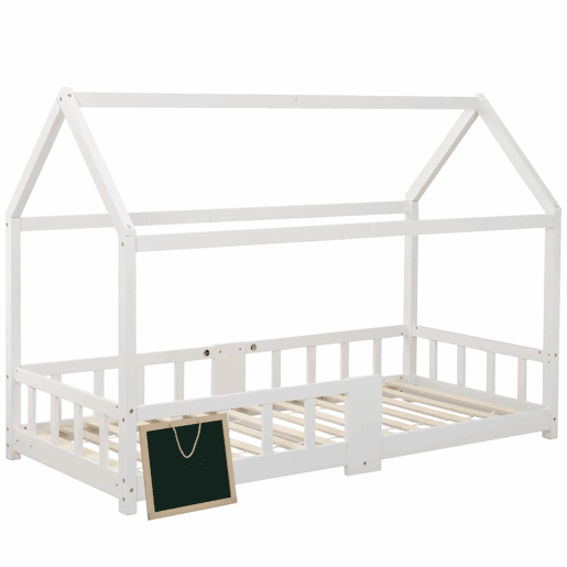 Cabine-cama 90x200 cm em madeira maciça - com ardósia - Branco