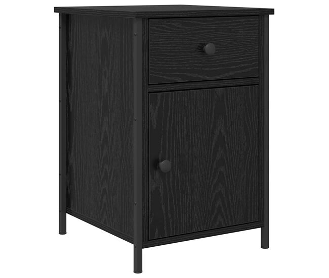 Soluna home - mesitas de noche madera negro/roble 40 x 42 x 60 cm