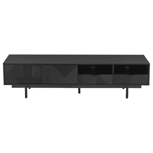 Armário TV 200 cm - com 3 compartimentos e 2 gavetas - Capacidade máxima TV 90u201D - Preto Armário TV 200 cm - com 3 compartimentos e 2 gavetas - Capacidade máxima TV 90u201D - Preto