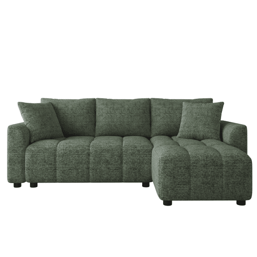 Chaise longue 3 lugares fixa reversível de tecido,verde