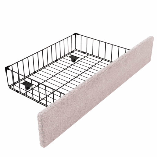Cama de criança 90x200 cm com 2 gavetas - cabeceira em forma de coelho - Rosa