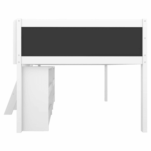 Cama de criança 90x200cm em madeira maciça - várias prateleiras - Branco (colchão não incluído)