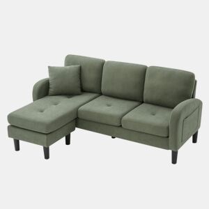 Chaise longue 3 lugares fixa reversível de tecido,bege