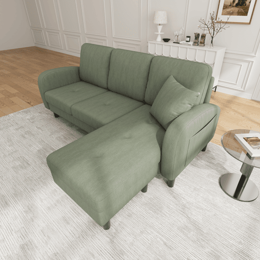 Chaise longue 3 lugares fixa reversÃvel de tecido,bege Chaise longue 3 lugares fixa reversÃvel de tecido,bege