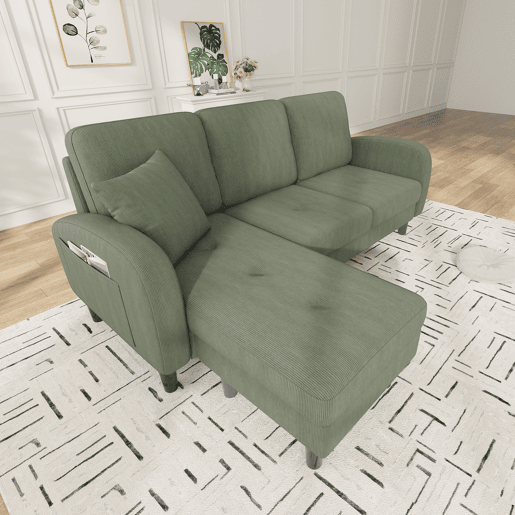 Chaise longue 3 lugares fixa reversÃvel de tecido,bege Chaise longue 3 lugares fixa reversÃvel de tecido,bege