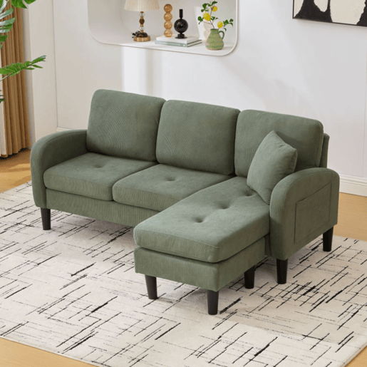 Chaise longue 3 lugares fixa reversÃvel de tecido,bege Chaise longue 3 lugares fixa reversÃvel de tecido,bege