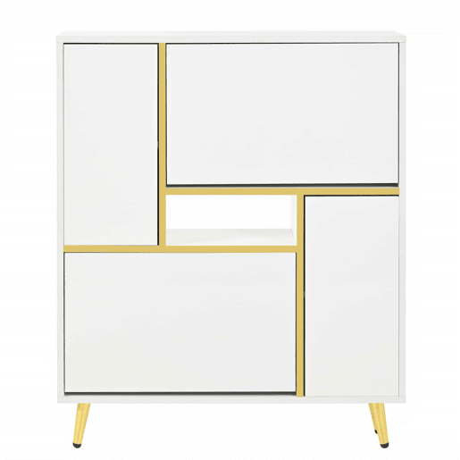 Sapateira moderna com LED - aspeto brilhante - Branco