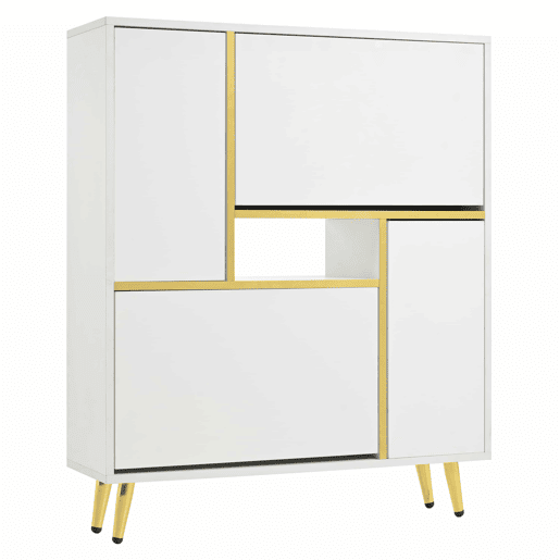 Sapateira moderna com LED - aspeto brilhante - Branco