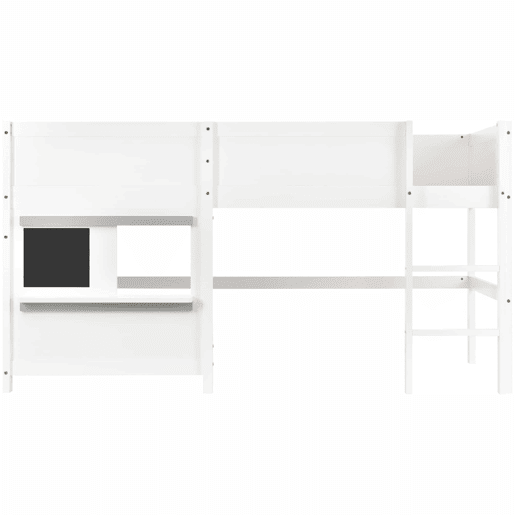 Cama alta 90x200cm - com 2 painéis de graffiti - Branco Cama alta 90x200cm - com 2 painéis de graffiti - Branco