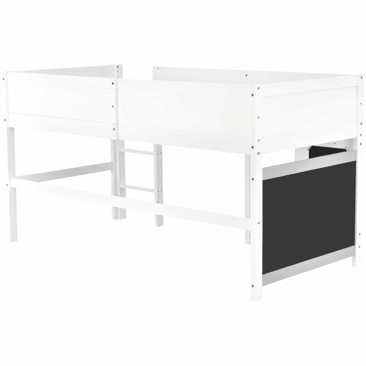Cama alta 90x200cm - com 2 painéis de graffiti - Branco Cama alta 90x200cm - com 2 painéis de graffiti - Branco