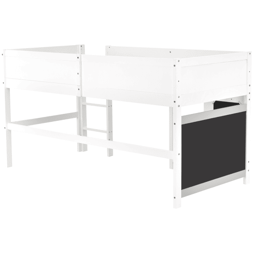 Cama alta 90x200cm - com 2 painéis de graffiti - Branco Cama alta 90x200cm - com 2 painéis de graffiti - Branco