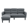 Sofá modular 3 lugares fixa reversível de tecido,cinza