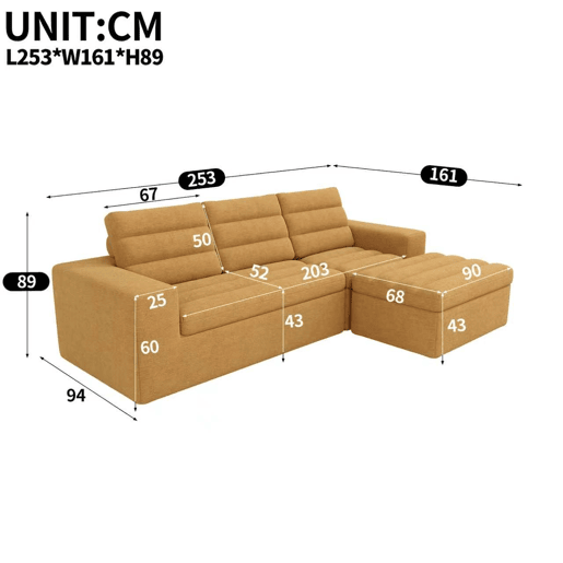 Sofá modular,sofá compressível 4 lugares fixa reversível de tecido,laranja Sofá modular,sofá compressível 4 lugares fixa reversível de tecido,laranja