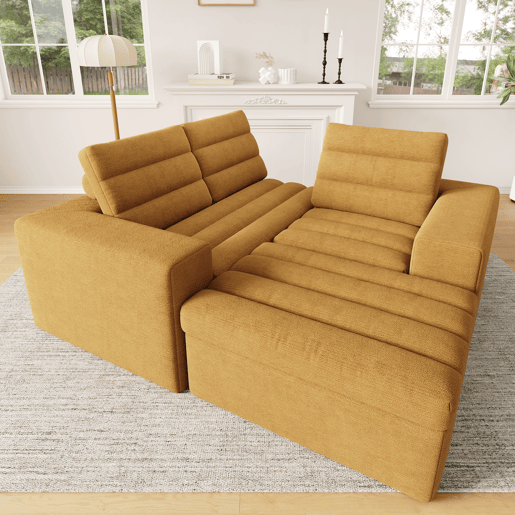 Sofá modular,sofá compressível 4 lugares fixa reversível de tecido,laranja Sofá modular,sofá compressível 4 lugares fixa reversível de tecido,laranja