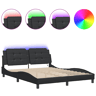Estrutura de Cama de casal moderno com LED sem colchão Zadar 160x200cm preto