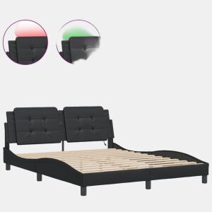 Estrutura de Cama de casal moderno com LED sem colchão Zadar 160x200cm preto