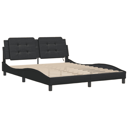 Estrutura de Cama de casal moderno com LED sem colchão Zadar 160x200cm preto Estrutura de Cama de casal moderno com LED sem colchão Zadar 160x200cm preto