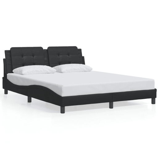 Estrutura de Cama de casal moderno com LED sem colchão Zadar 160x200cm preto Estrutura de Cama de casal moderno com LED sem colchão Zadar 160x200cm preto