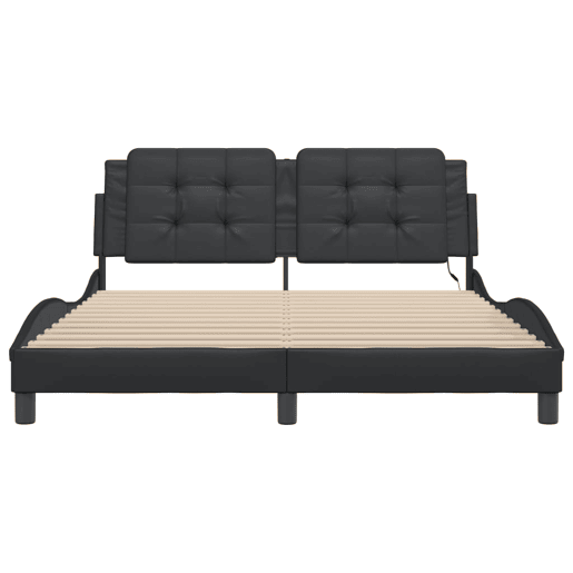 Estrutura de Cama de casal moderno com LED sem colchão Zadar 160x200cm preto Estrutura de Cama de casal moderno com LED sem colchão Zadar 160x200cm preto