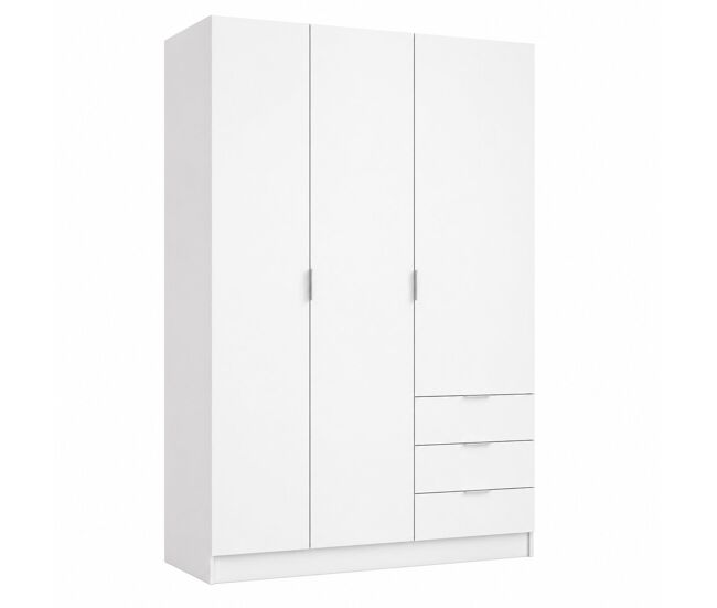 Armario 3 puertas y 3 cajones nine - blanco