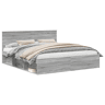 Estrutura da Cama de casal simple com cabeceira Cinza Sonoma 180 x 200 cm