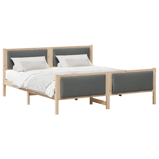 Estrutura De Cama De Casal Moderno - Cinza Escuro 200 x 200 cm tecido Estrutura De Cama De Casal Moderno - Cinza Escuro 200 x 200 cm tecido