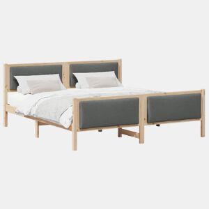 Estrutura De Cama De Casal Moderno - Cinza Escuro 200 x 200 cm tecido