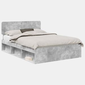 Estrutura de Cama de casal para adultos com cabeceira Concreto 160 x 200 cm