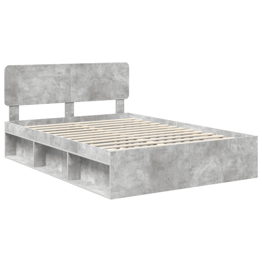 Estrutura de Cama de casal para adultos com cabeceira Concreto 160 x 200 cm Estrutura de Cama de casal para adultos com cabeceira Concreto 160 x 200 cm