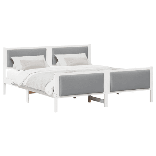 Estrutura De Cama De Casal Simple King Size - Cinzento-claro 200 x 200 cm tecido Estrutura De Cama De Casal Simple King Size - Cinzento-claro 200 x 200 cm tecido