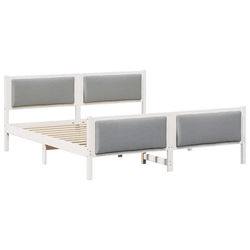 Estrutura De Cama De Casal Simple King Size - Cinzento-claro 200 x 200 cm tecido Estrutura De Cama De Casal Simple King Size - Cinzento-claro 200 x 200 cm tecido