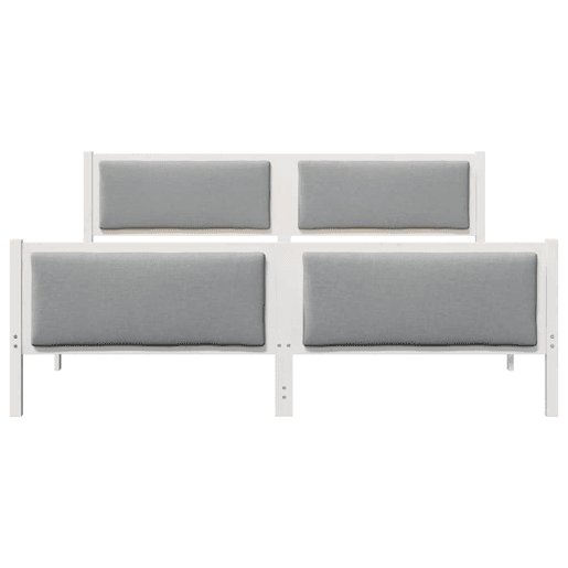 Estrutura De Cama De Casal Simple King Size - Cinzento-claro 200 x 200 cm tecido Estrutura De Cama De Casal Simple King Size - Cinzento-claro 200 x 200 cm tecido