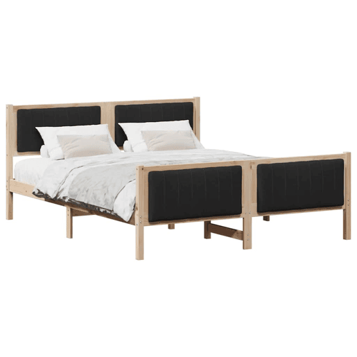 Estrutura da Cama de casal simple com cabeceira Castanho e preto 150 x 200 cm