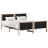 Estrutura da Cama de casal simple com cabeceira Castanho e preto 150 x 200 cm