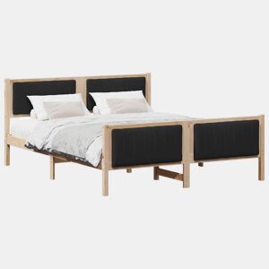 Estrutura da Cama de casal simple com cabeceira Castanho e preto 150 x 200 cm