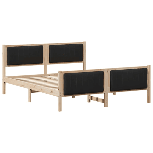 Estrutura da Cama de casal simple com cabeceira Castanho e preto 150 x 200 cm