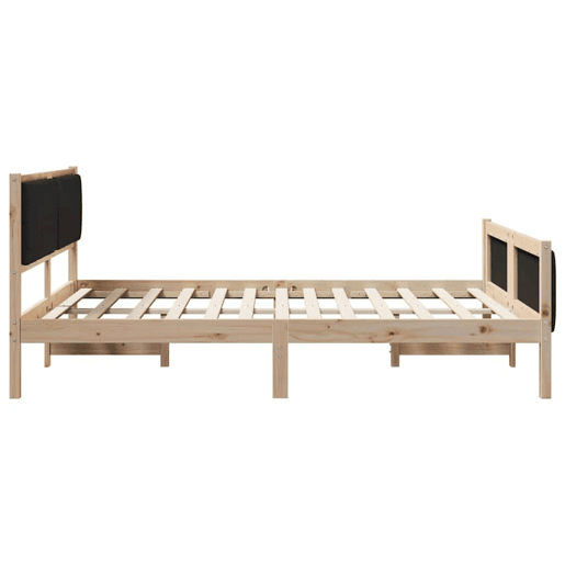 Estrutura da Cama de casal simple com cabeceira Castanho e preto 150 x 200 cm