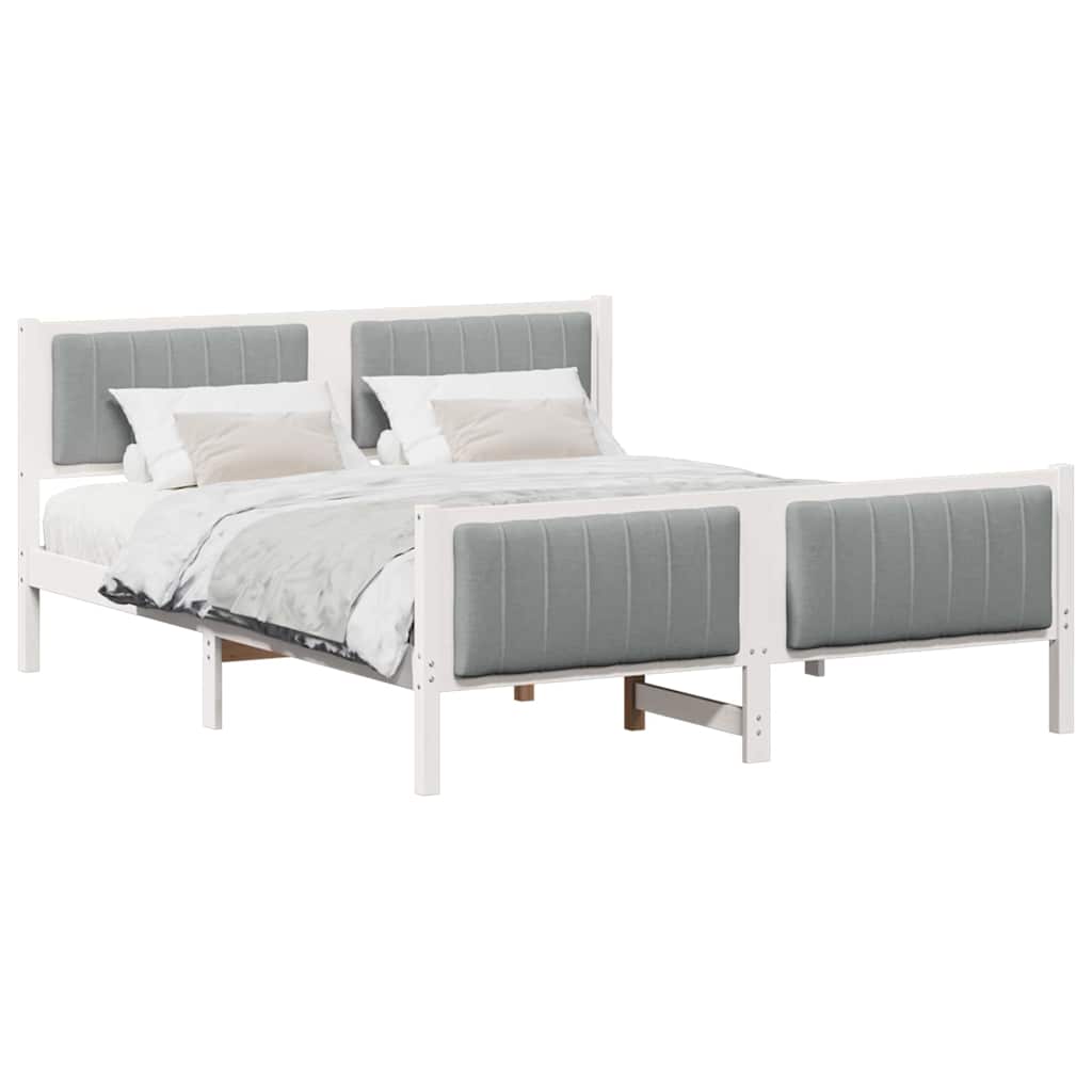 Estructura de cama matrimonial 155x209 Blanco/ Gris Claro