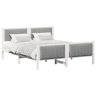Estrutura De Cama De Casal Simple - Branco e cinza claro 150 x 200 cm