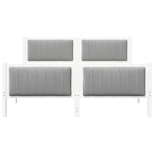 Estrutura De Cama De Casal Simple - Branco e cinza claro 150 x 200 cm