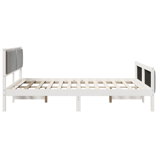 Estrutura De Cama De Casal Simple - Branco e cinza claro 150 x 200 cm