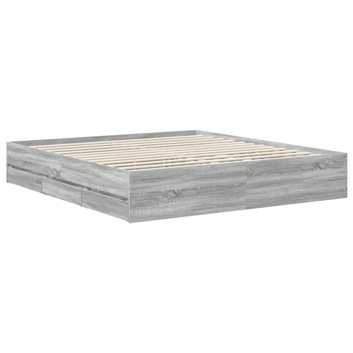 Estrutura da Cama de casal simple com cabeceira Sonoma cinza 180 x 200 cm