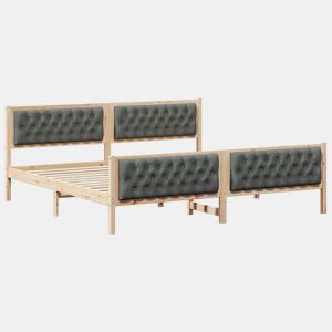 Estrutura da Cama de casal simple com cabeceira Cinza Escuro 200 x 200 cm
